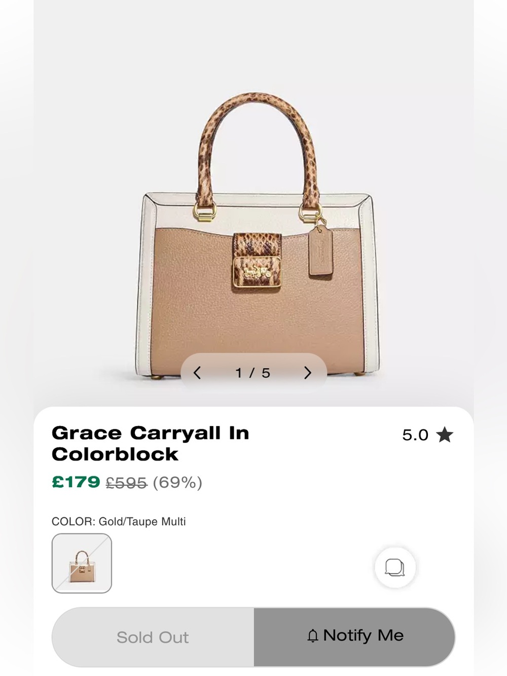 Coach Grace Carryall In Colorblock - Picture 2 of 15